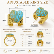 Aodhy Baby Blue Heart Ring – Gold-Plated Adjustable Fashion Ring
